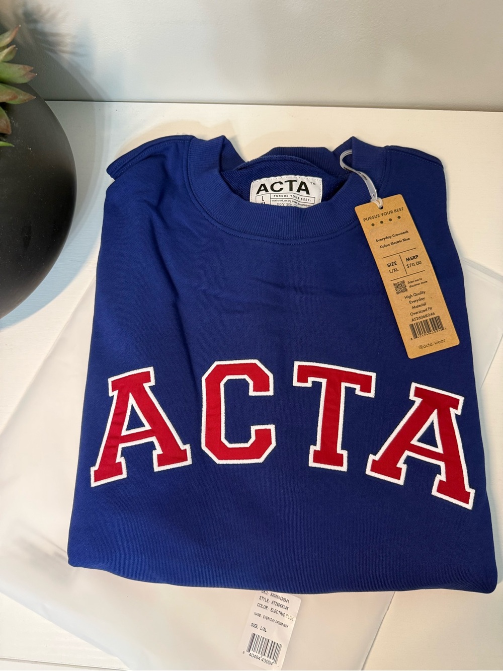 ACTA Crewneck Electric Blue L/XL - Picture 2 of 2